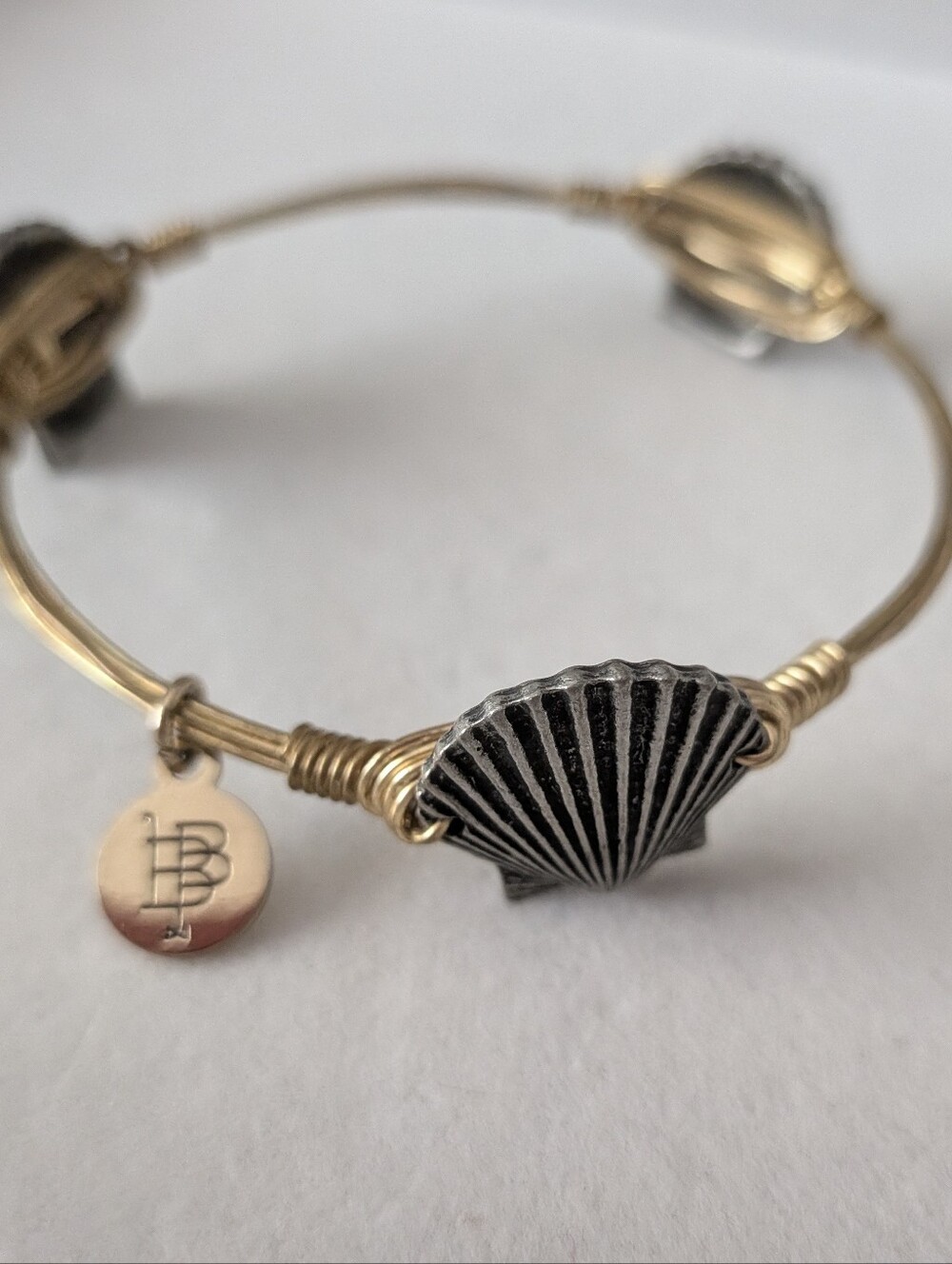 Bella Ryann Gold Tone Shell Bangle Bracelet Coastal Beach Nautical
